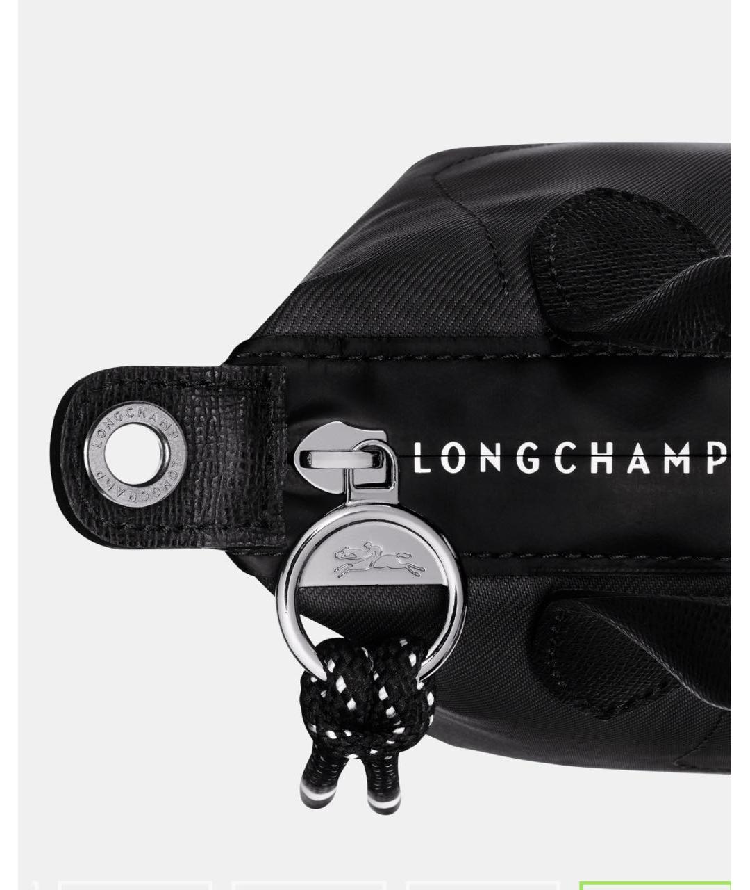 LONGCHAMP Черная тканевая сумка с короткими ручками, фото 5