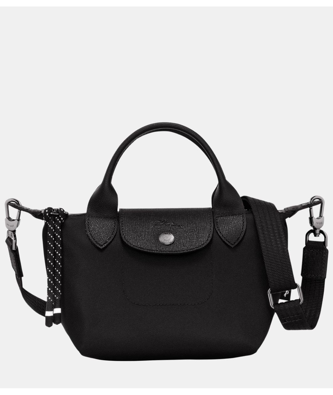 LONGCHAMP Черная тканевая сумка с короткими ручками, фото 6