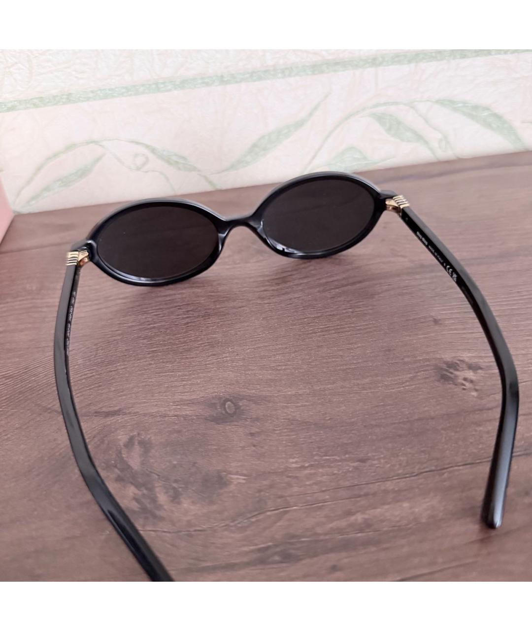 MIU MIU Черные пластиковые солнцезащитные очки, фото 4