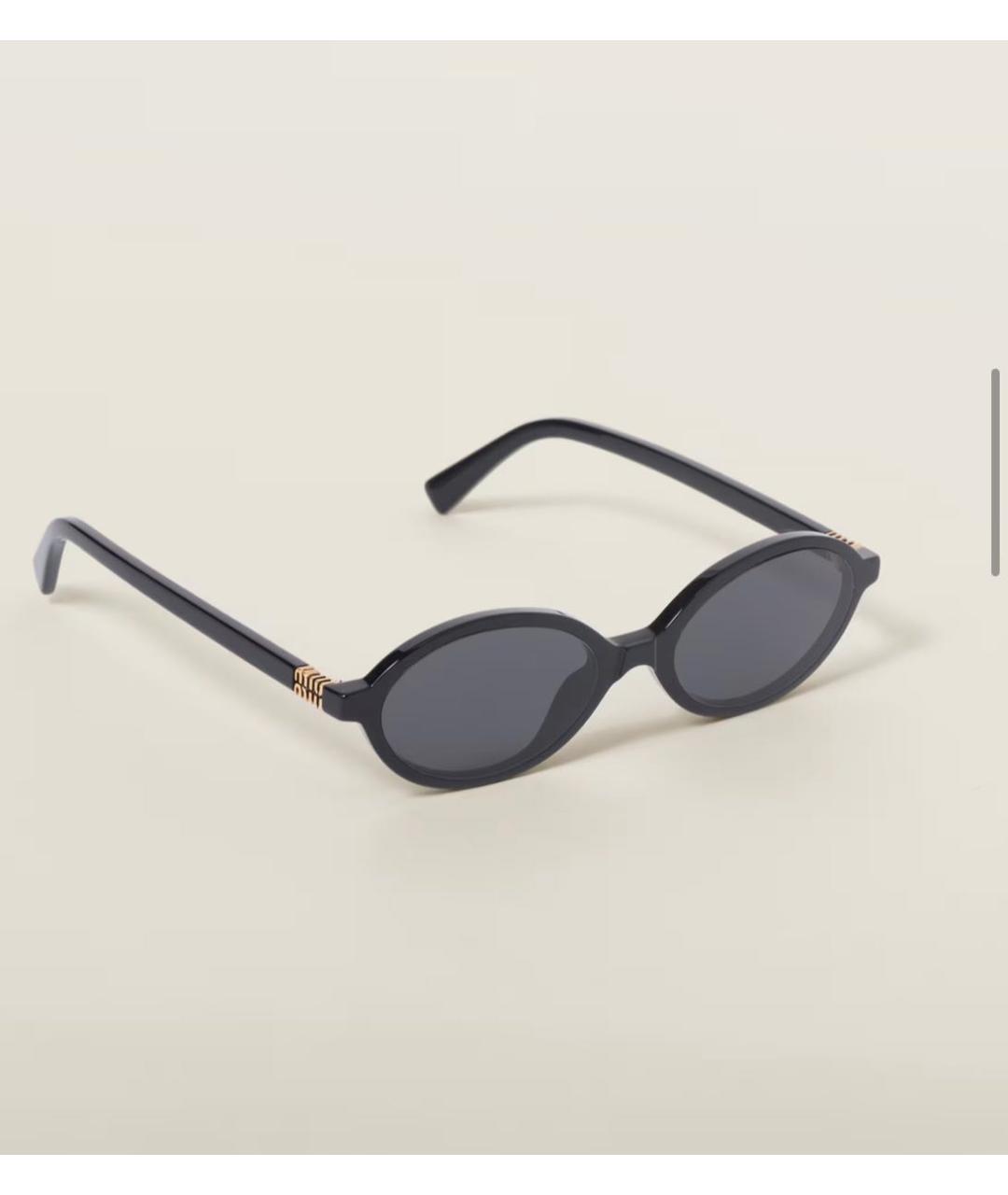 MIU MIU Черные пластиковые солнцезащитные очки, фото 8