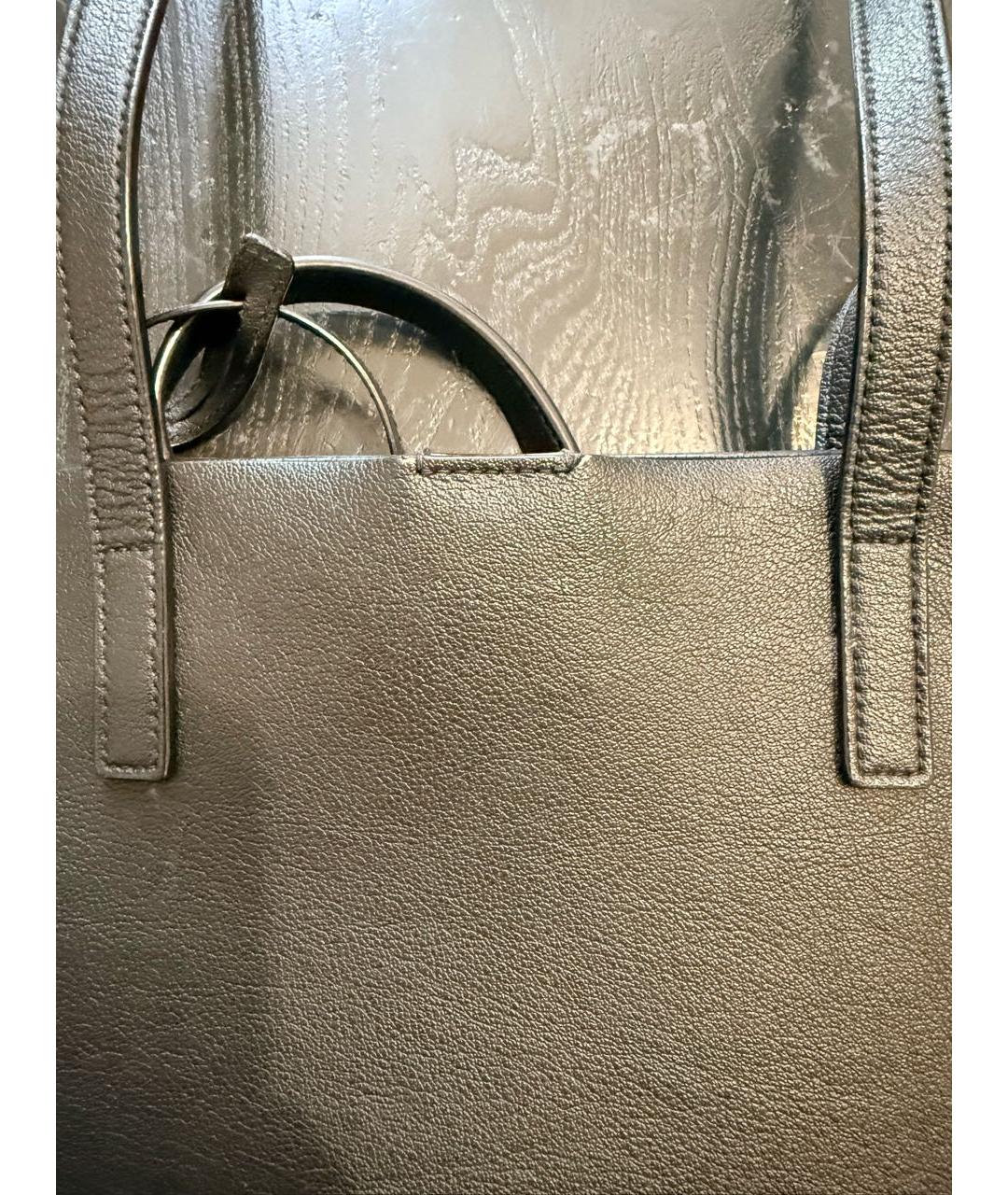 SAINT LAURENT Черная кожаная сумка тоут, фото 3