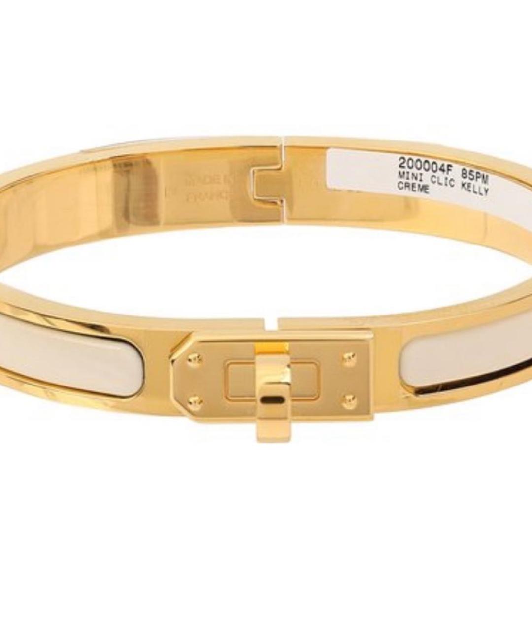 HERMES Золотой металлический браслет, фото 4