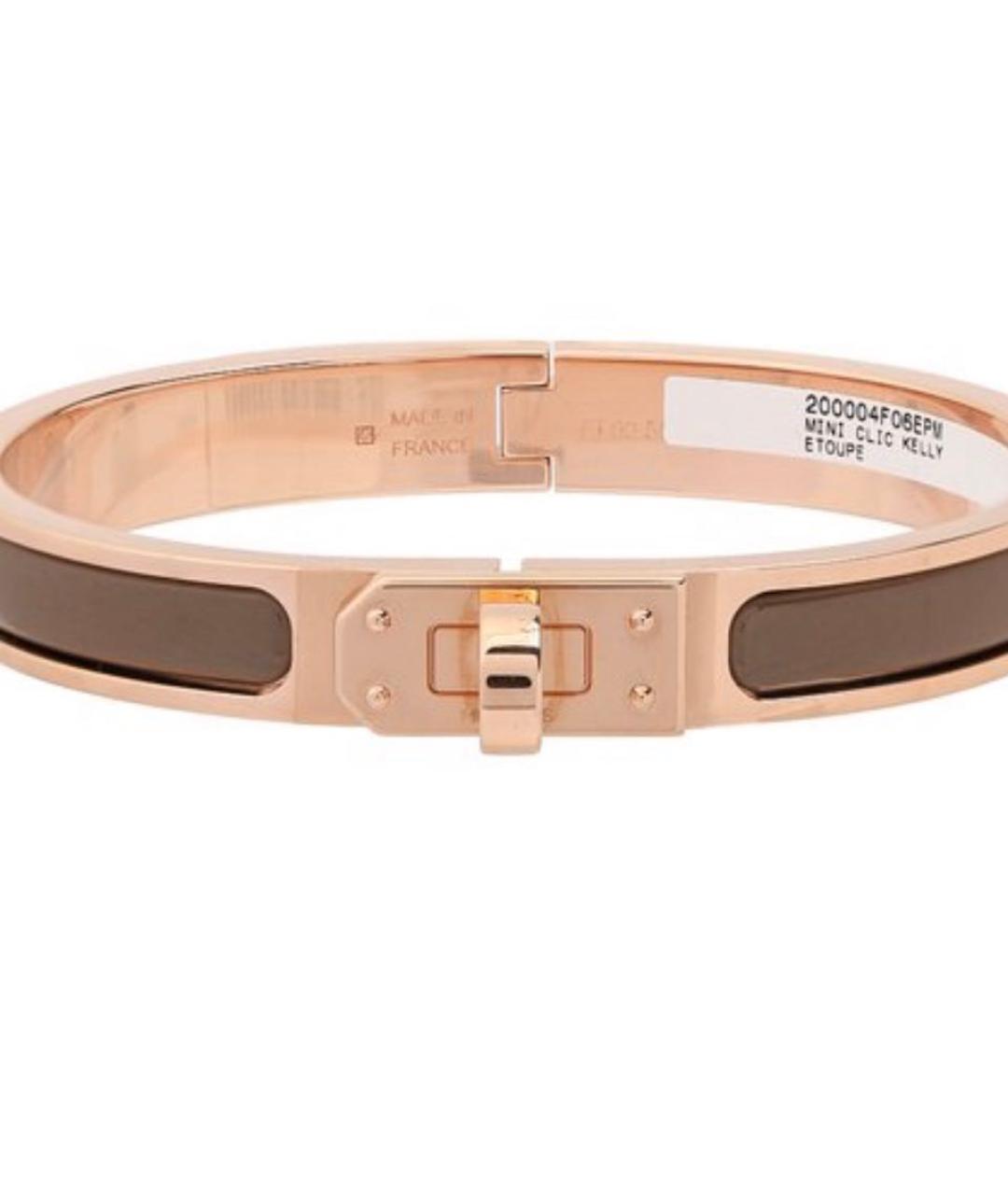 HERMES Коричневый металлический браслет, фото 4