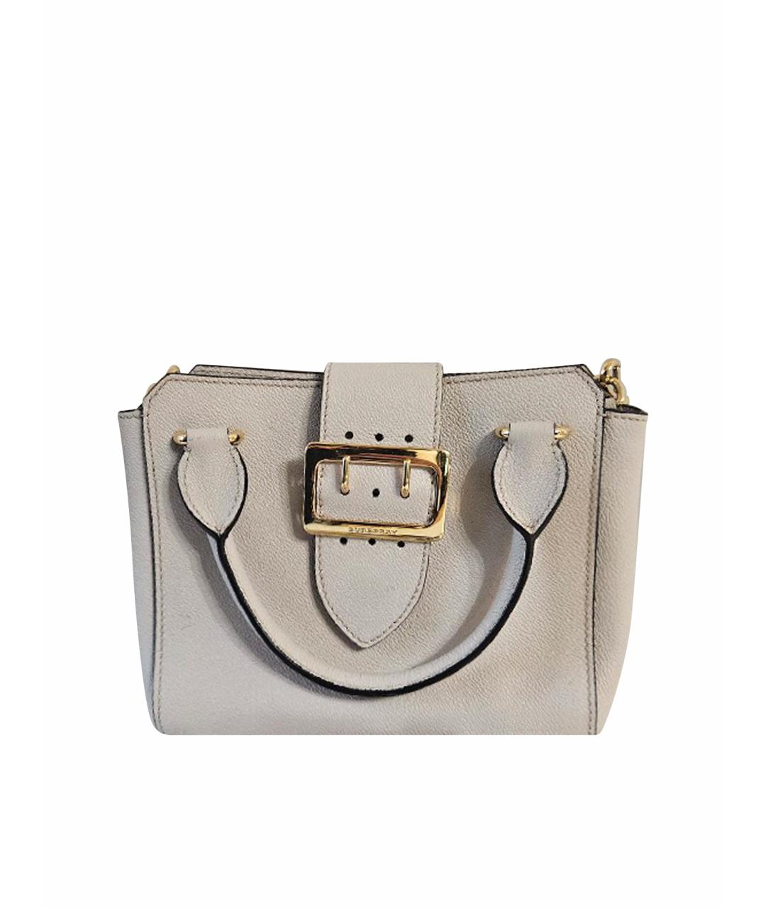 BURBERRY Бежевая кожаная сумка с короткими ручками, фото 1