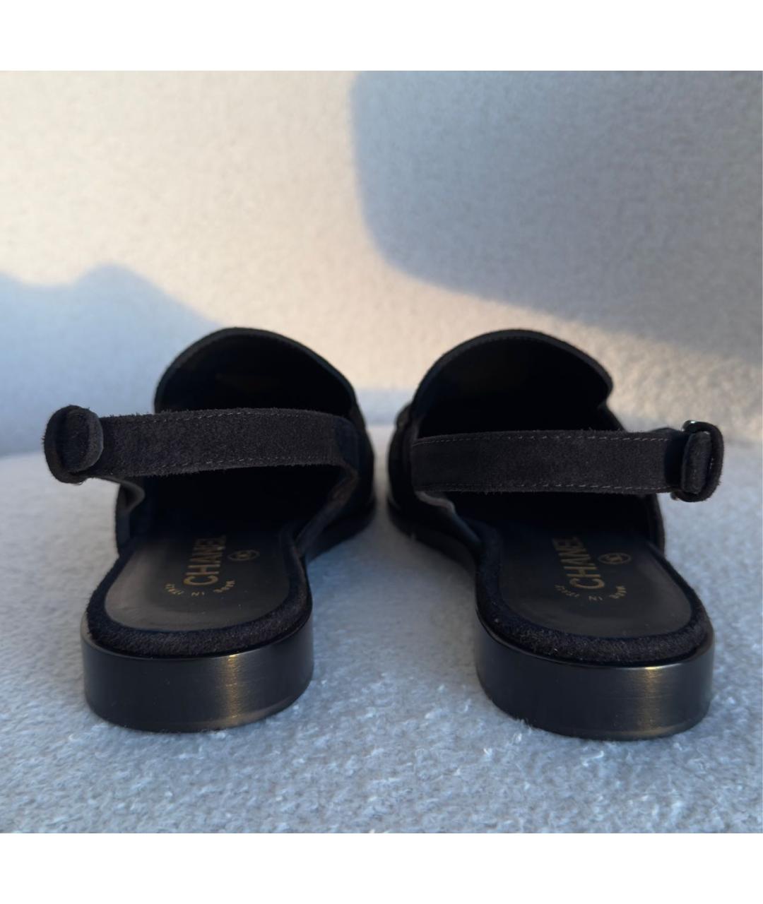 CHANEL Черные замшевые мюли, фото 4