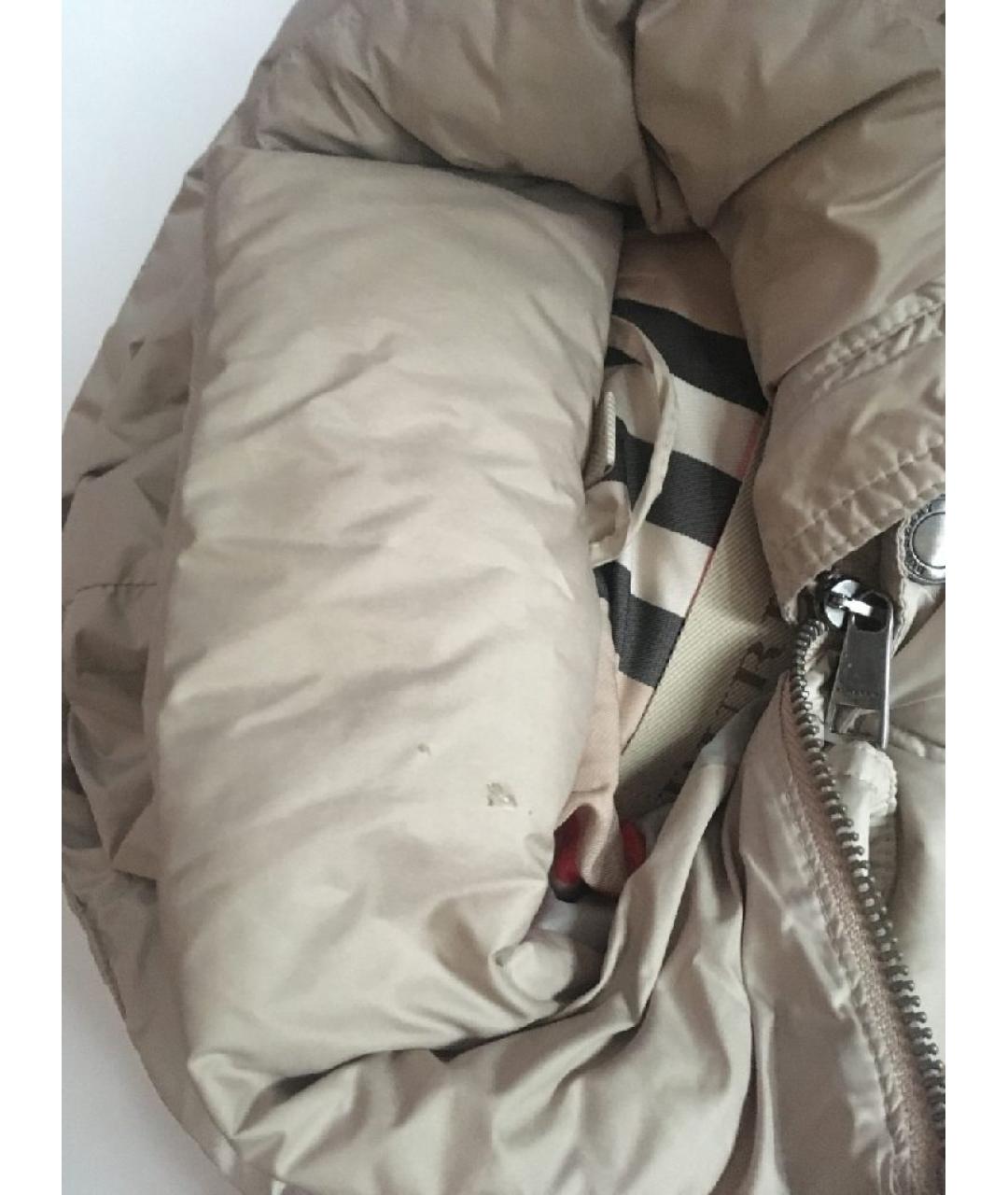 BURBERRY Бежевый полиэстеровый пуховик, фото 9