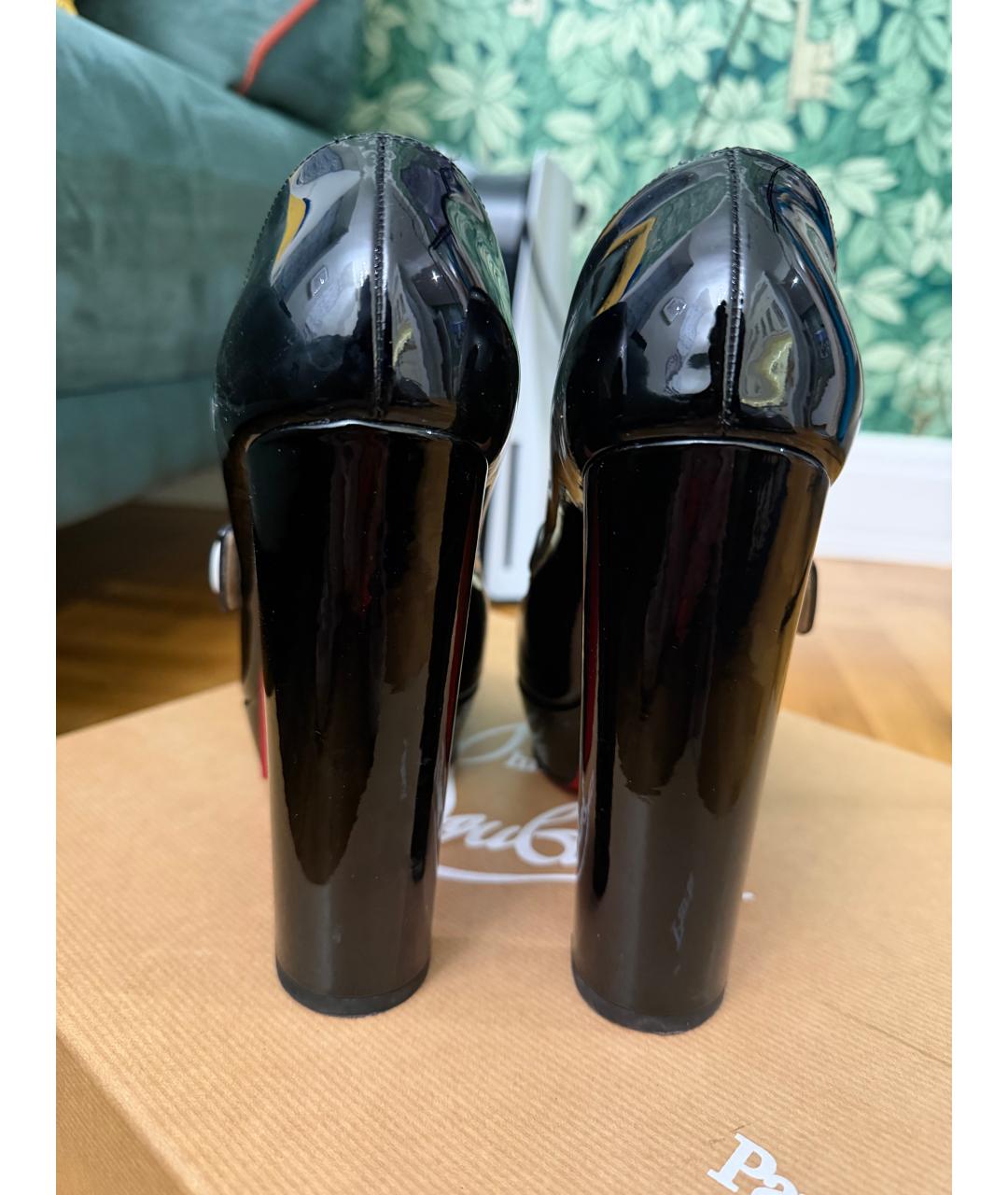 CHRISTIAN LOUBOUTIN Черные кожаные туфли, фото 5