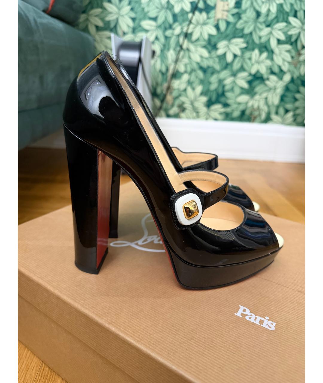 CHRISTIAN LOUBOUTIN Черные кожаные туфли, фото 7