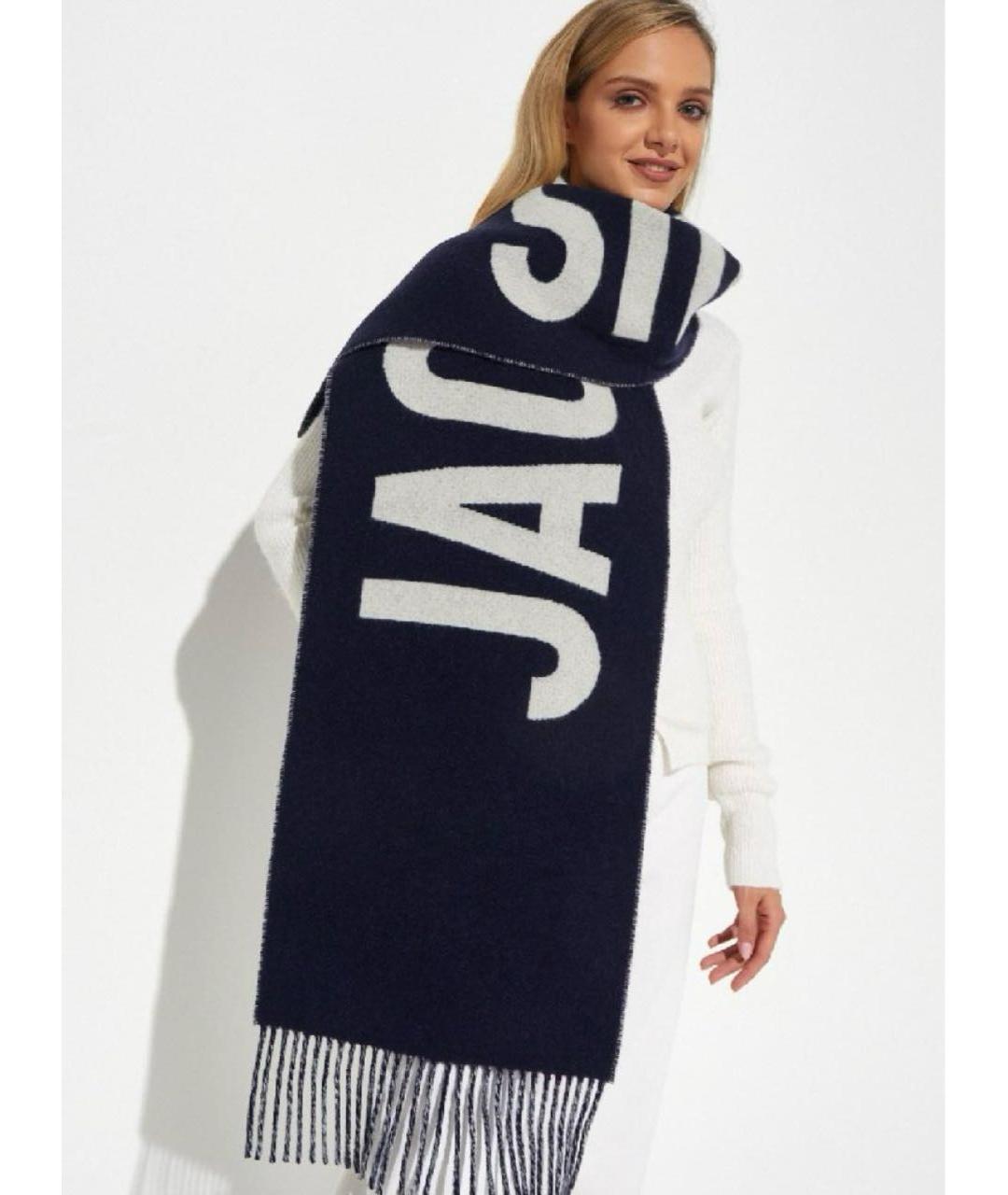 JACQUEMUS Темно-синий шерстяной шарф, фото 3