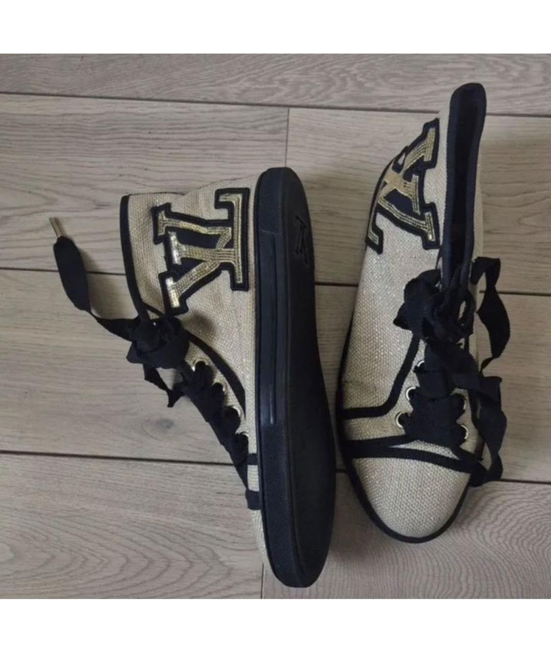 LOUIS VUITTON Бежевые текстильные кеды, фото 6