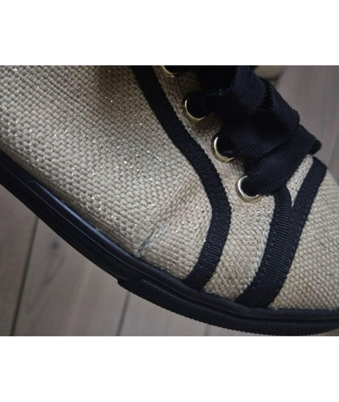 LOUIS VUITTON Бежевые текстильные кеды, фото 5