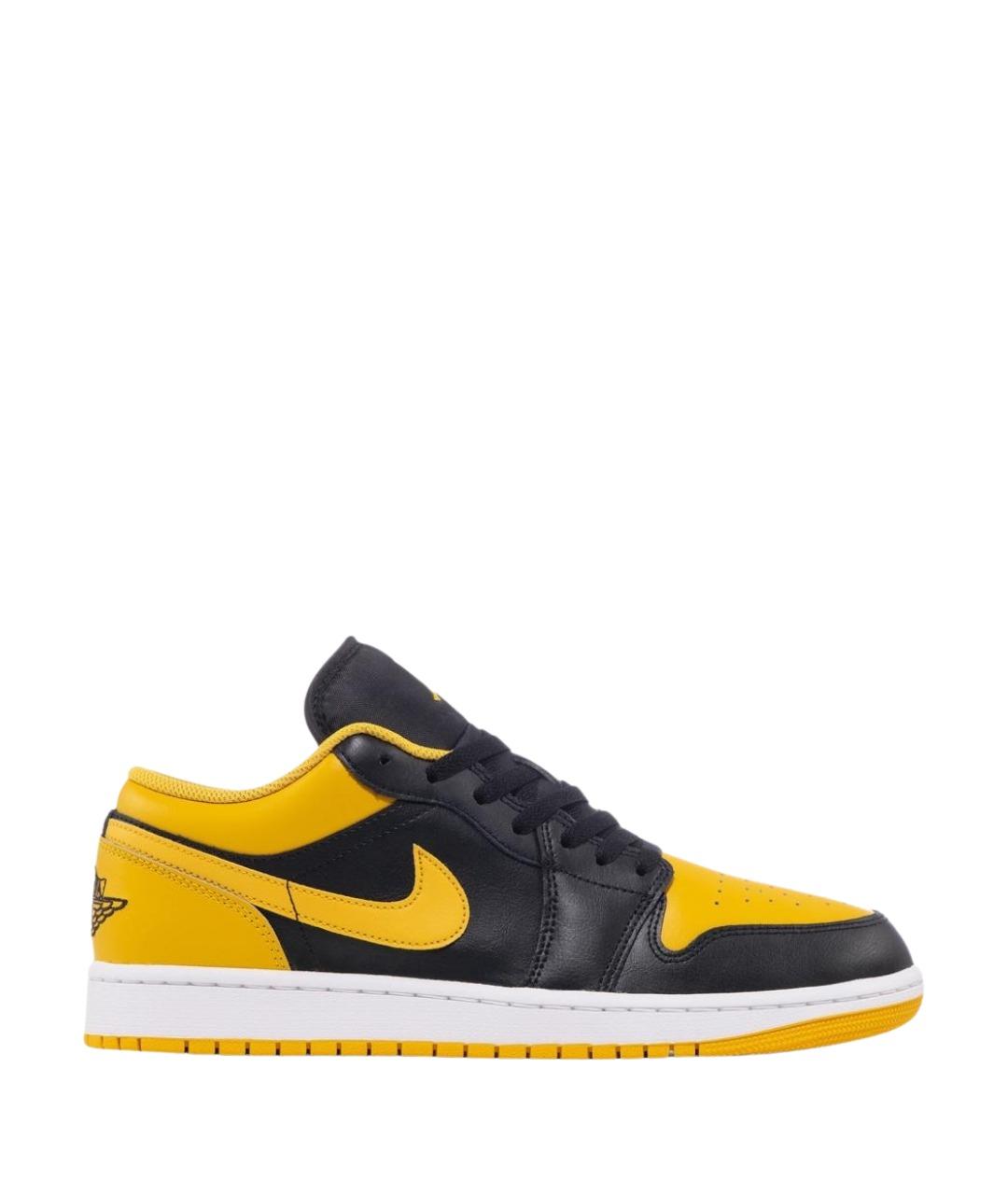 JORDAN Желтые кожаные низкие кроссовки / кеды, фото 1