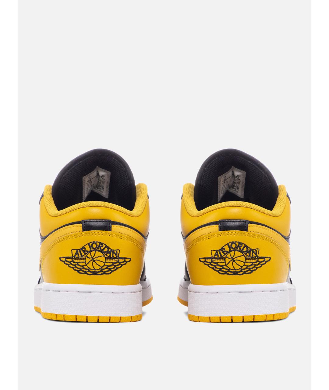 JORDAN Желтые кожаные низкие кроссовки / кеды, фото 2