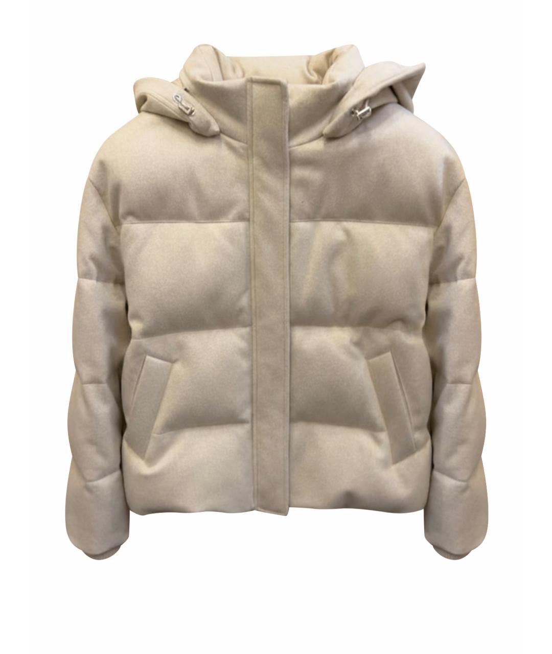 LORO PIANA Бежевый кашемировый пуховик, фото 1