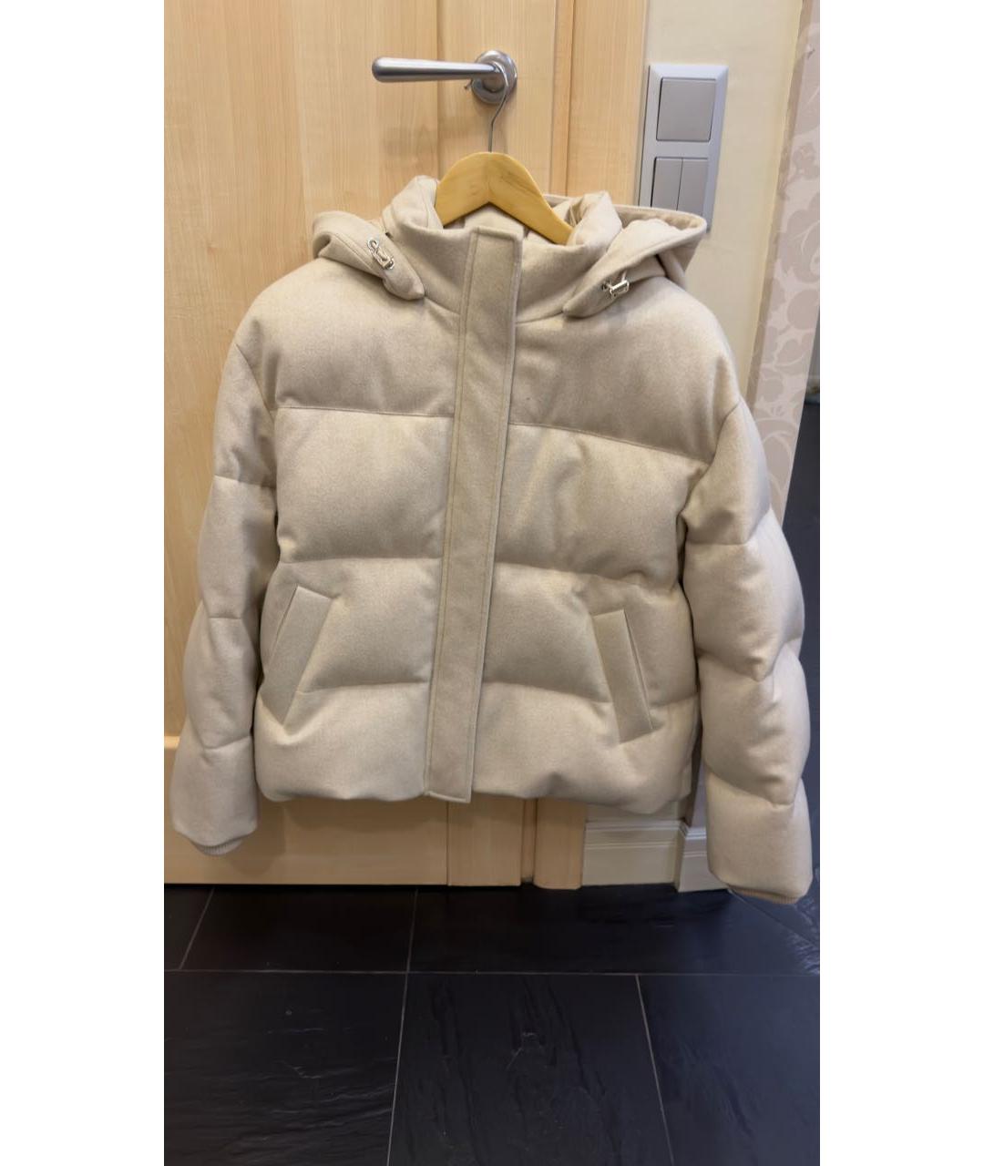 LORO PIANA Бежевый кашемировый пуховик, фото 5