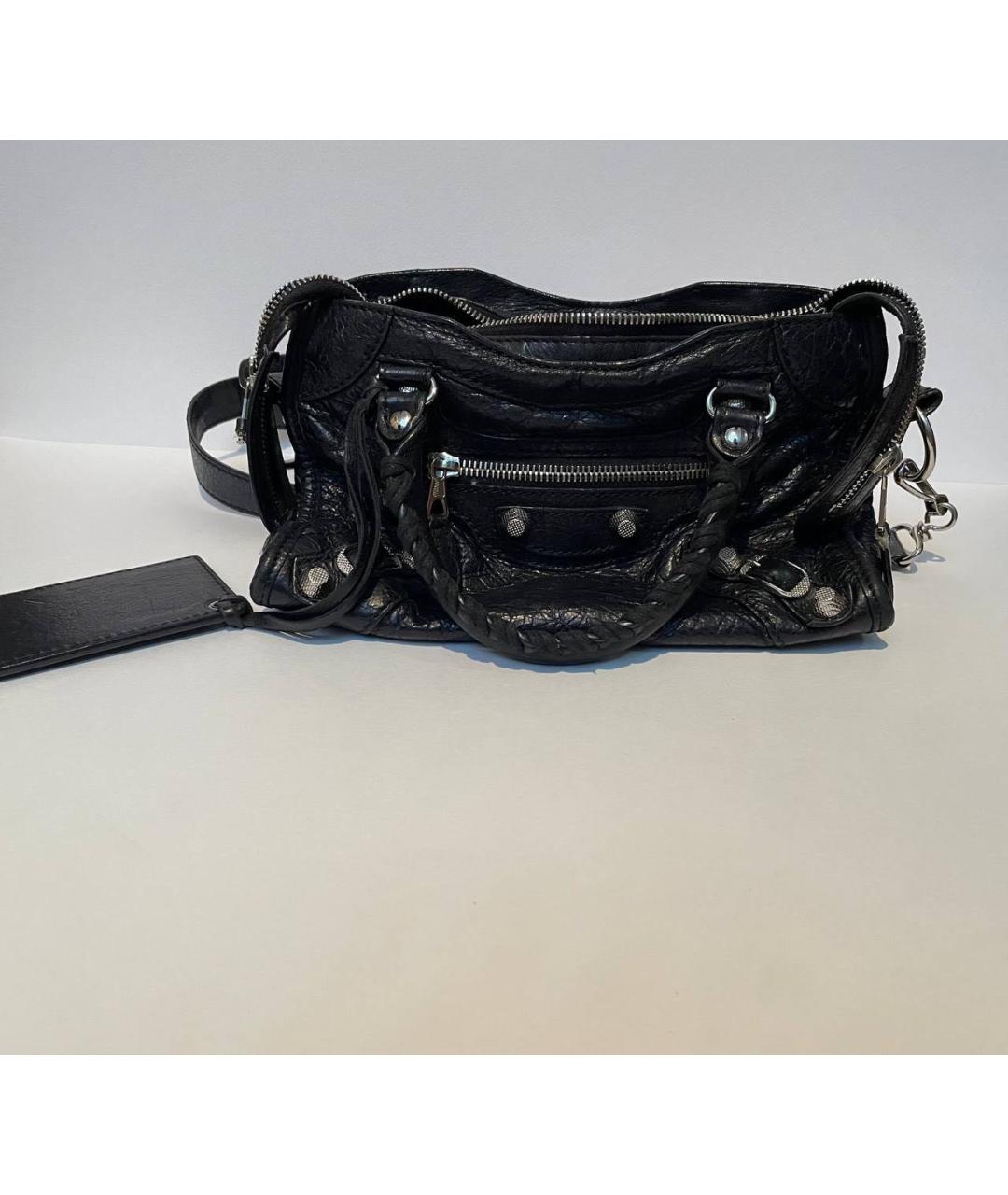 BALENCIAGA Черная сумка с короткими ручками из лакированной кожи, фото 2