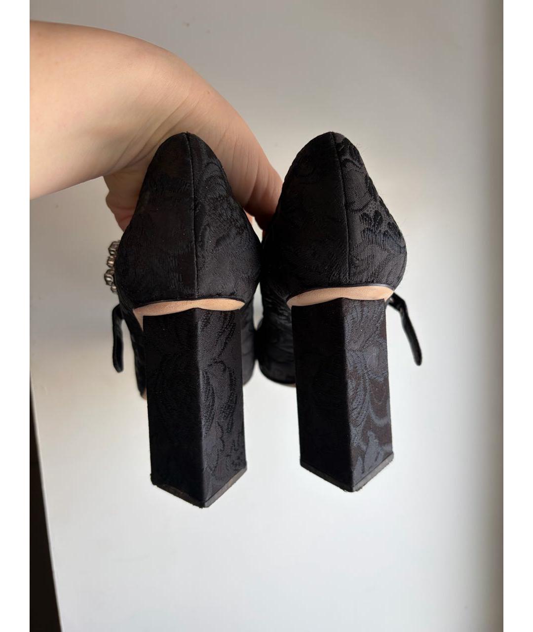 DOLCE&GABBANA Черные текстильные туфли, фото 4