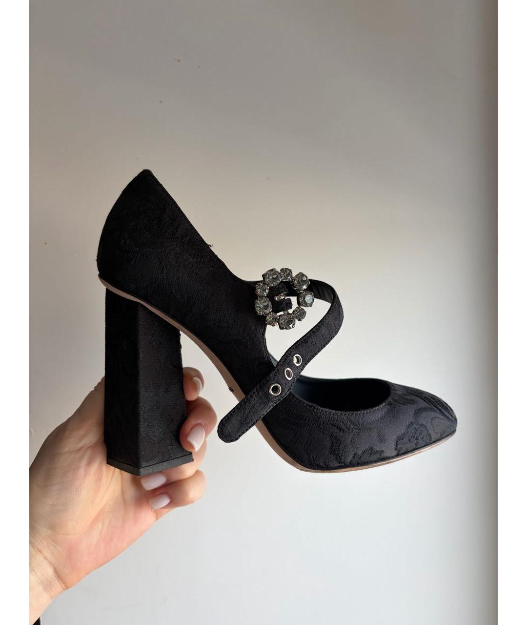DOLCE&GABBANA Черные текстильные туфли, фото 5