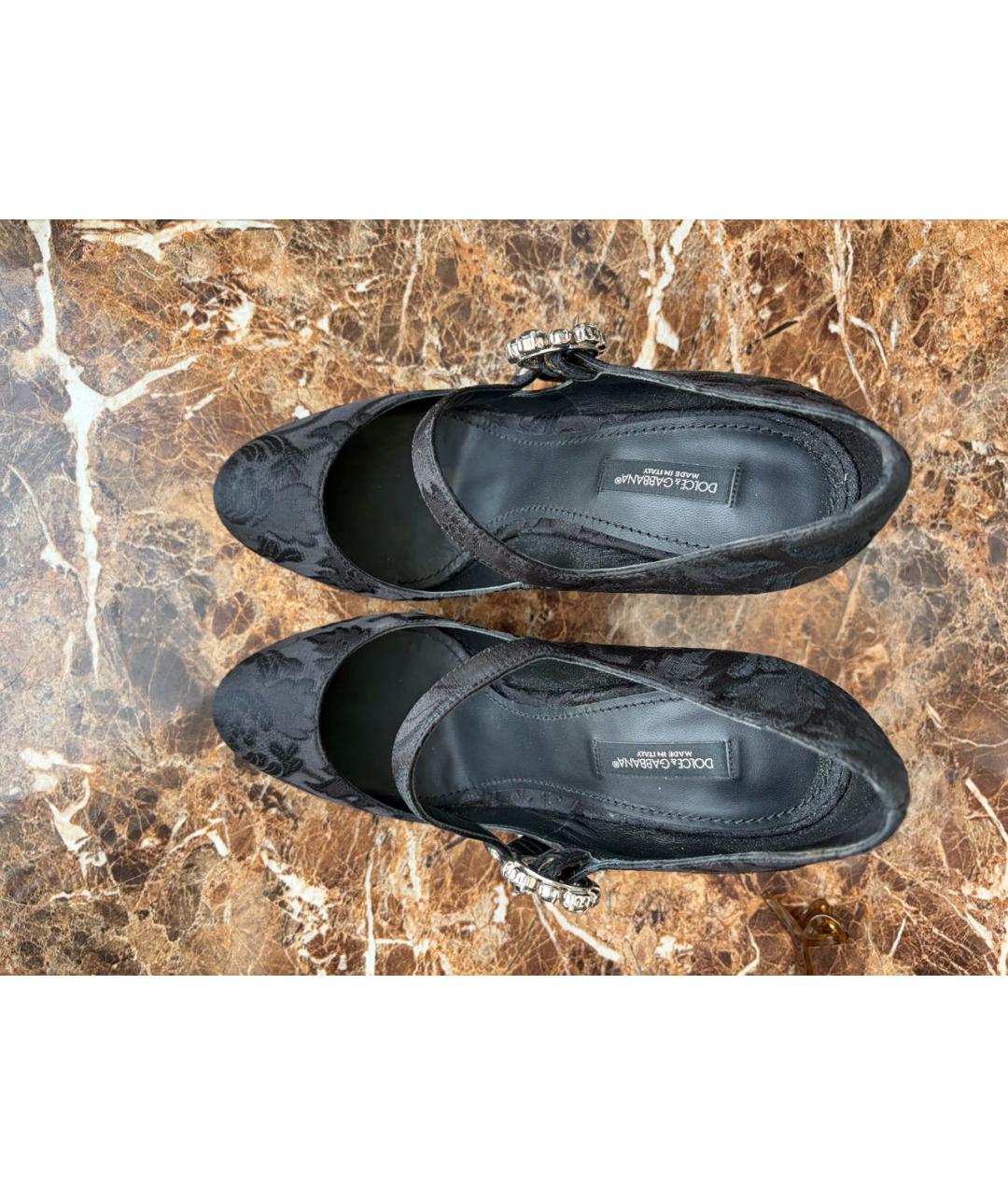 DOLCE&GABBANA Черные текстильные туфли, фото 2