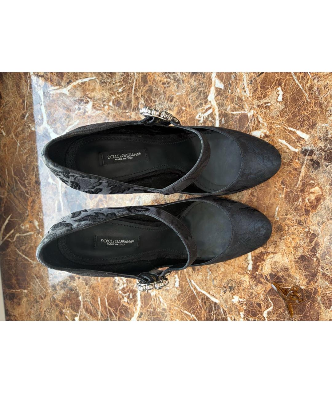DOLCE&GABBANA Черные текстильные туфли, фото 3