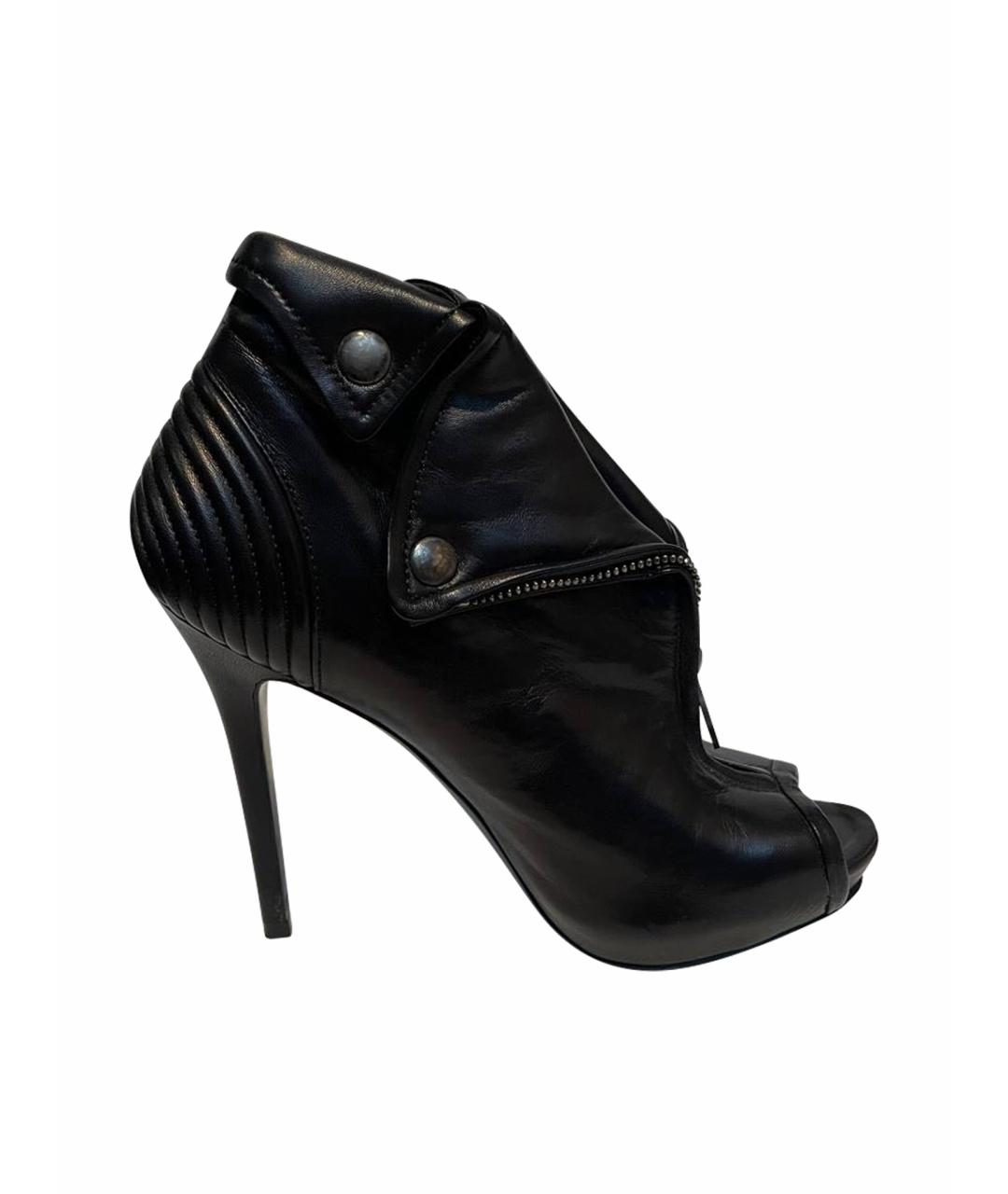 ALEXANDER MCQUEEN Черные кожаные ботильоны, фото 1