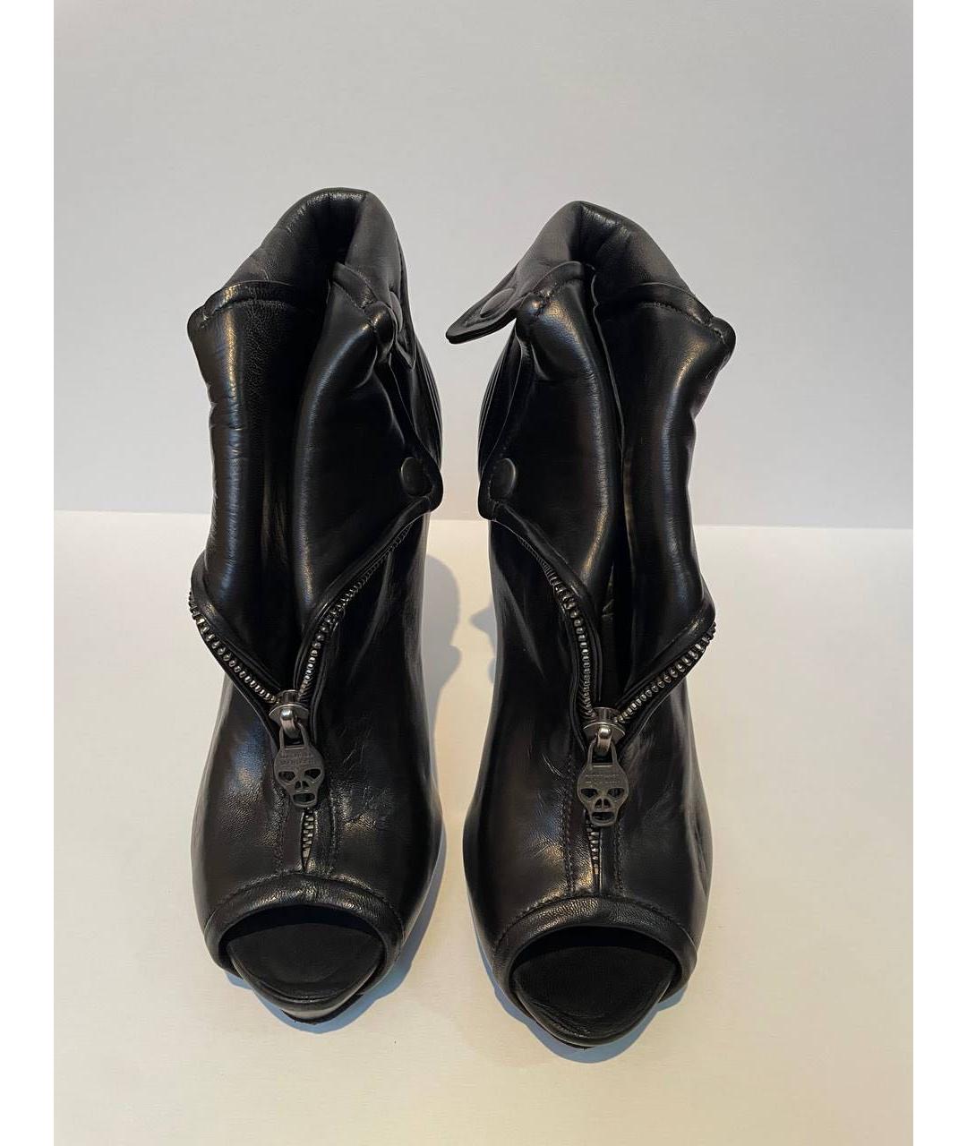 ALEXANDER MCQUEEN Черные кожаные ботильоны, фото 2