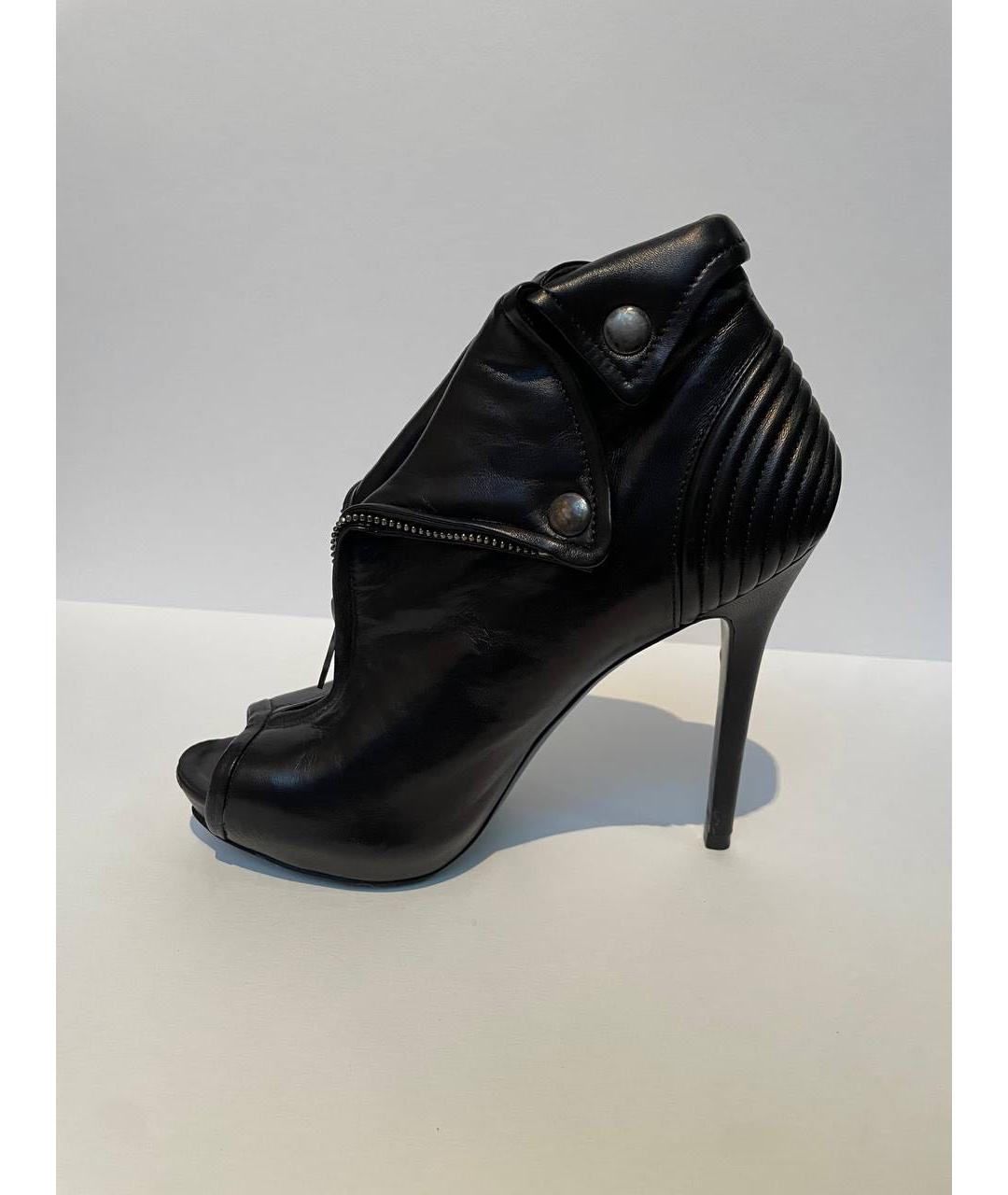 ALEXANDER MCQUEEN Черные кожаные ботильоны, фото 6