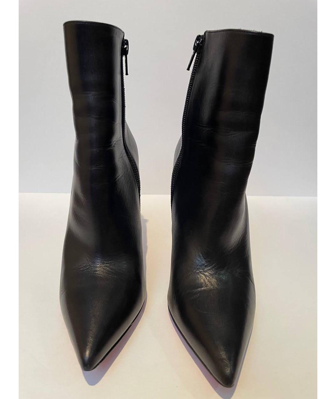 CHRISTIAN LOUBOUTIN Черные кожаные ботильоны, фото 2