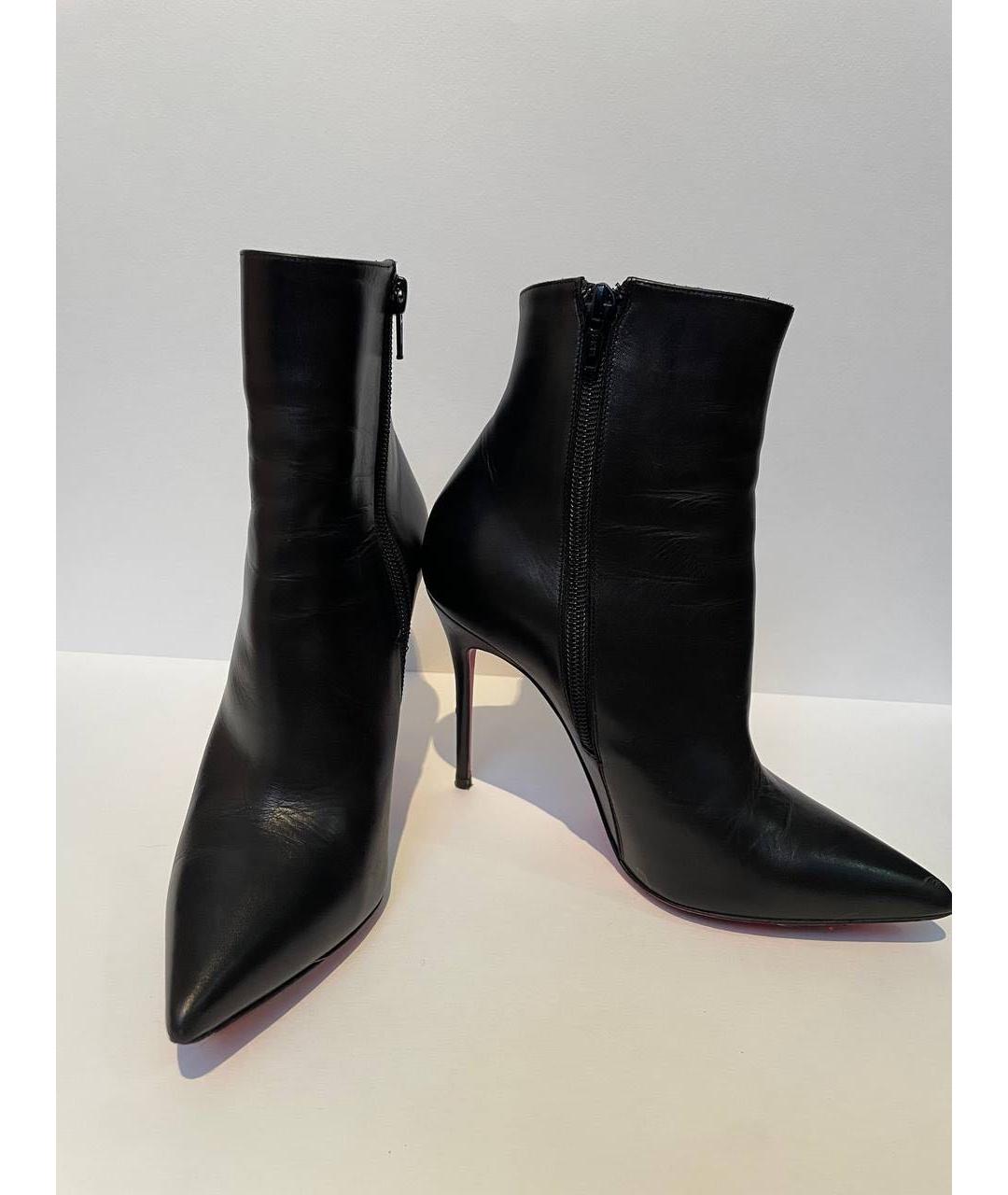 CHRISTIAN LOUBOUTIN Черные кожаные ботильоны, фото 3