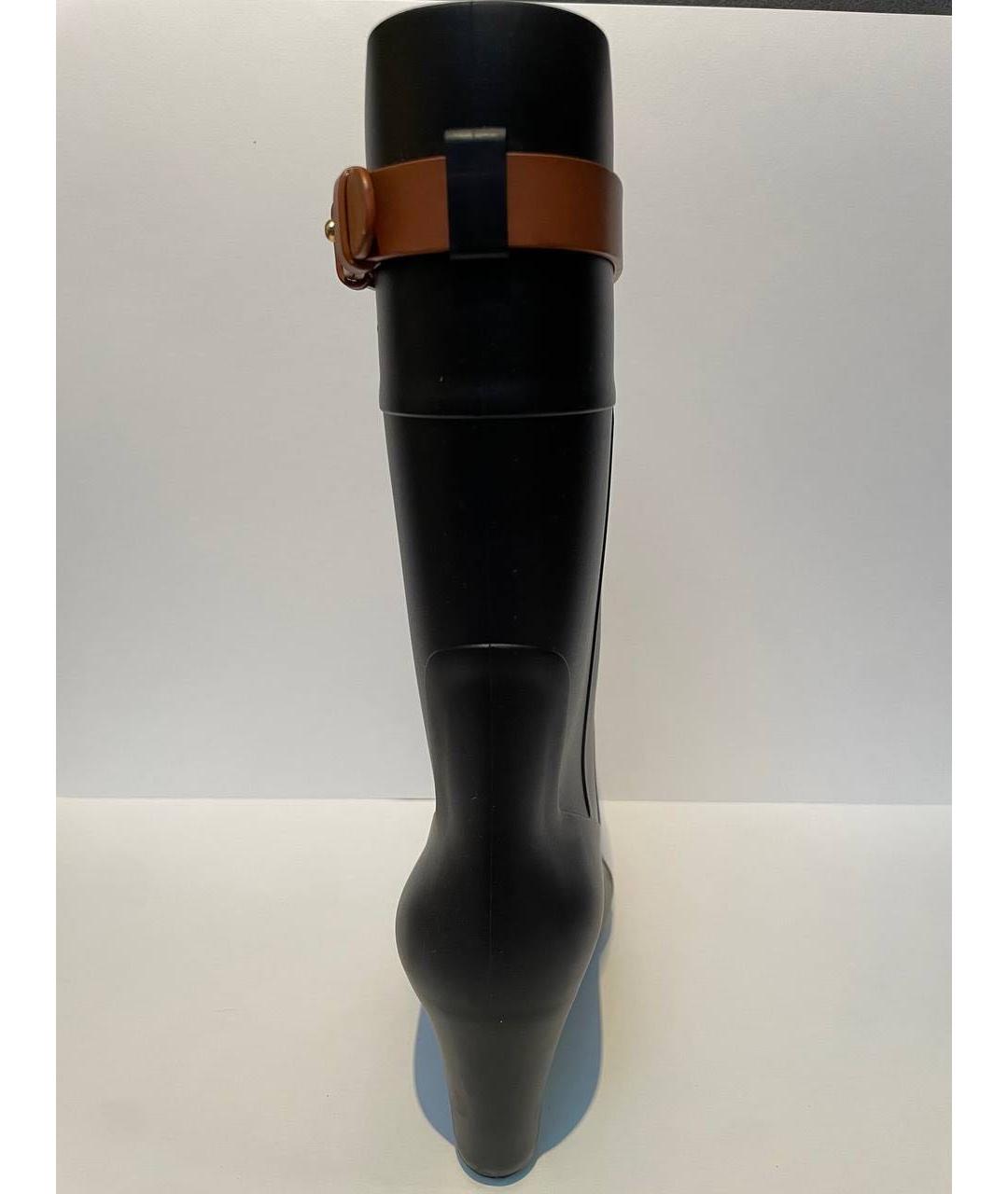 SERGIO ROSSI Черные кожаные сапоги, фото 3