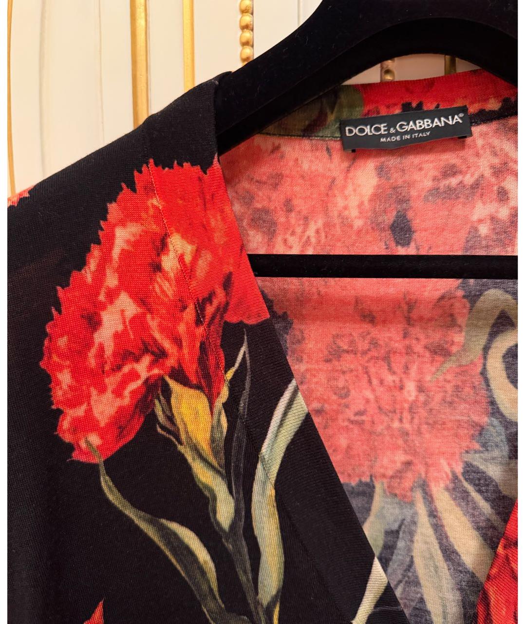 DOLCE&GABBANA Черный вискозный кардиган, фото 4