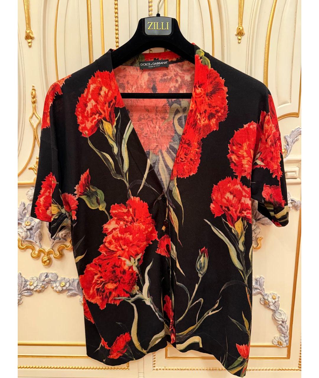 DOLCE&GABBANA Черный вискозный кардиган, фото 5