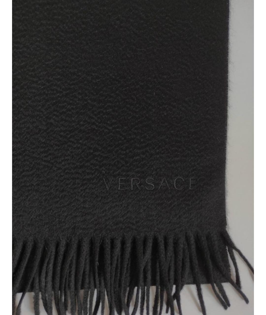 VERSACE Черный кашемировый шарф, фото 4