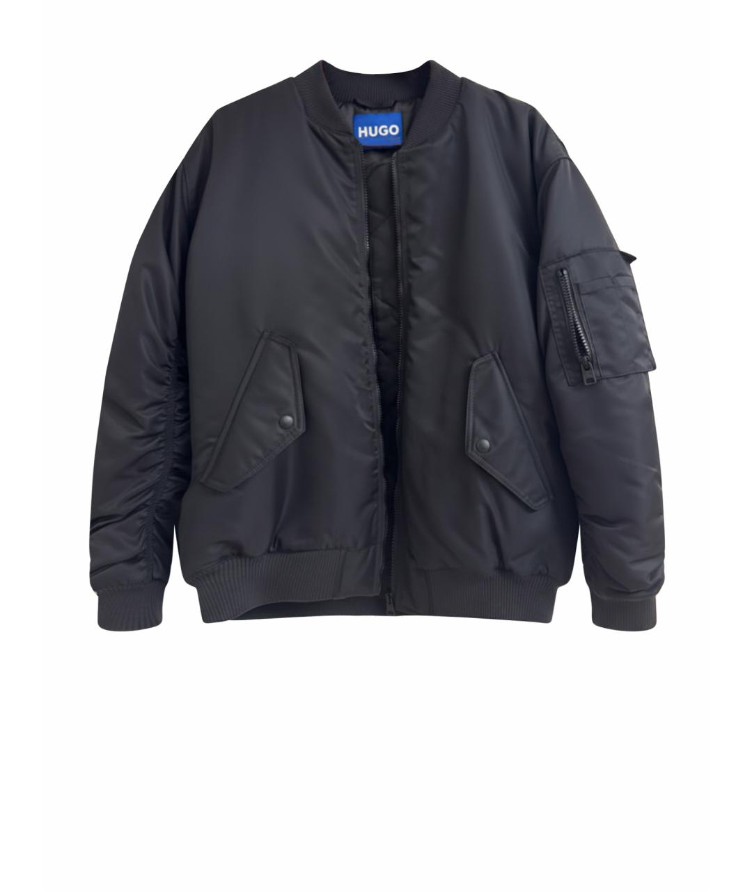 HUGO Черная синтетическая куртка, фото 1