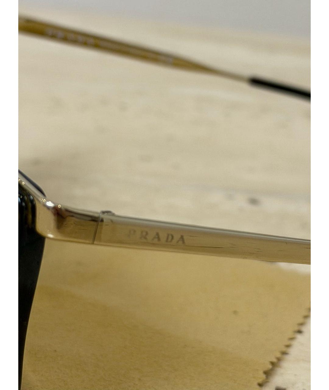 PRADA Коричневые пластиковые солнцезащитные очки, фото 3