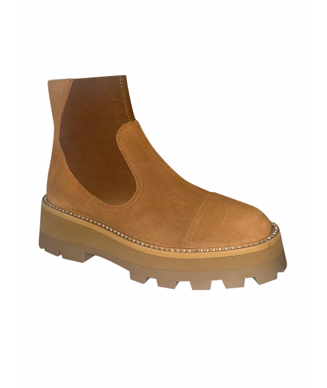 JIMMY CHOO Коричневые замшевые ботинки, фото 1