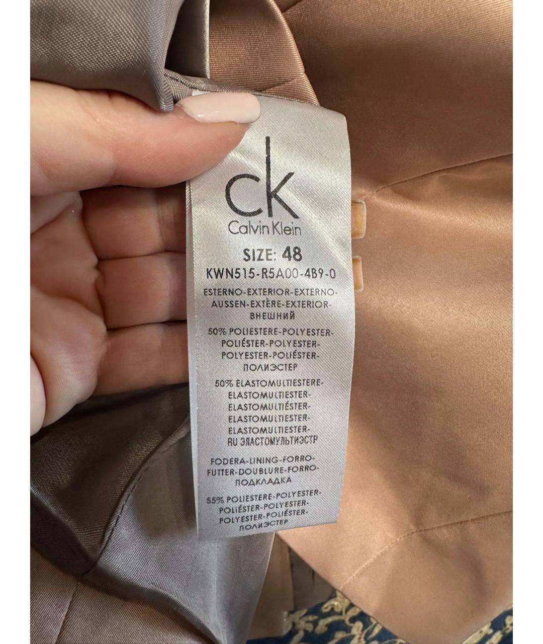 CALVIN KLEIN Розовый полиэстеровый тренч/плащ, фото 7