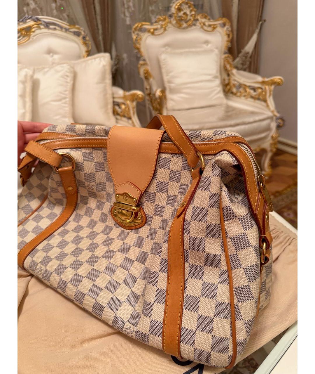 LOUIS VUITTON Белая кожаная сумка через плечо, фото 5