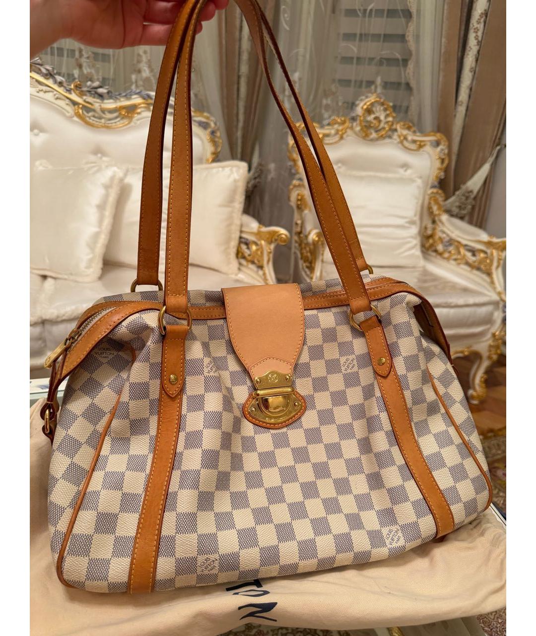 LOUIS VUITTON Белая кожаная сумка через плечо, фото 9