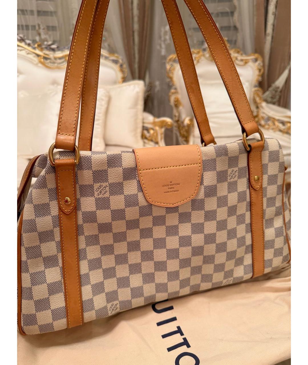 LOUIS VUITTON Белая кожаная сумка через плечо, фото 3