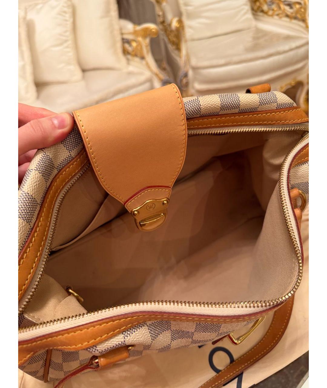 LOUIS VUITTON Белая кожаная сумка через плечо, фото 4