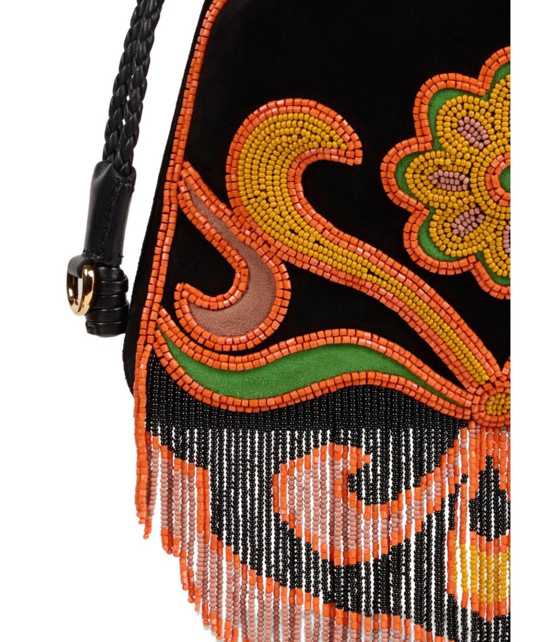 ETRO Черная замшевая сумка с короткими ручками, фото 4