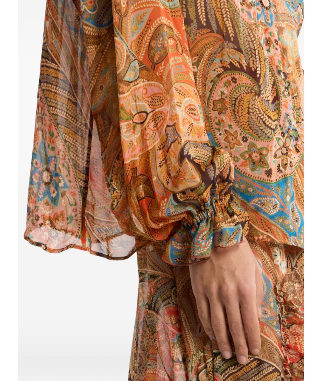 ETRO Розовая шелковая рубашка, фото 4