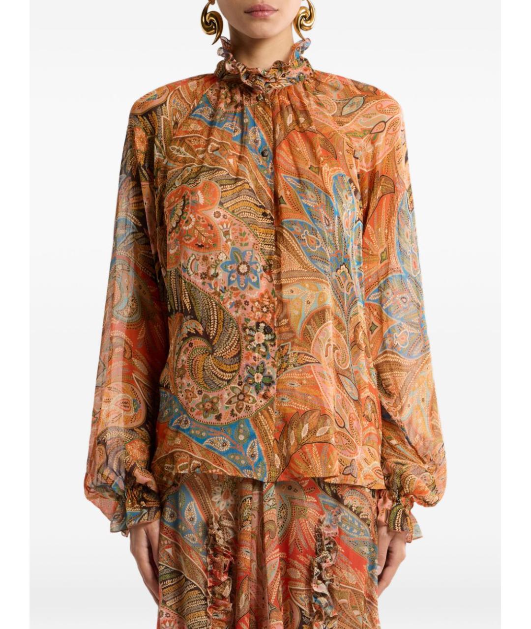 ETRO Розовая шелковая рубашка, фото 3