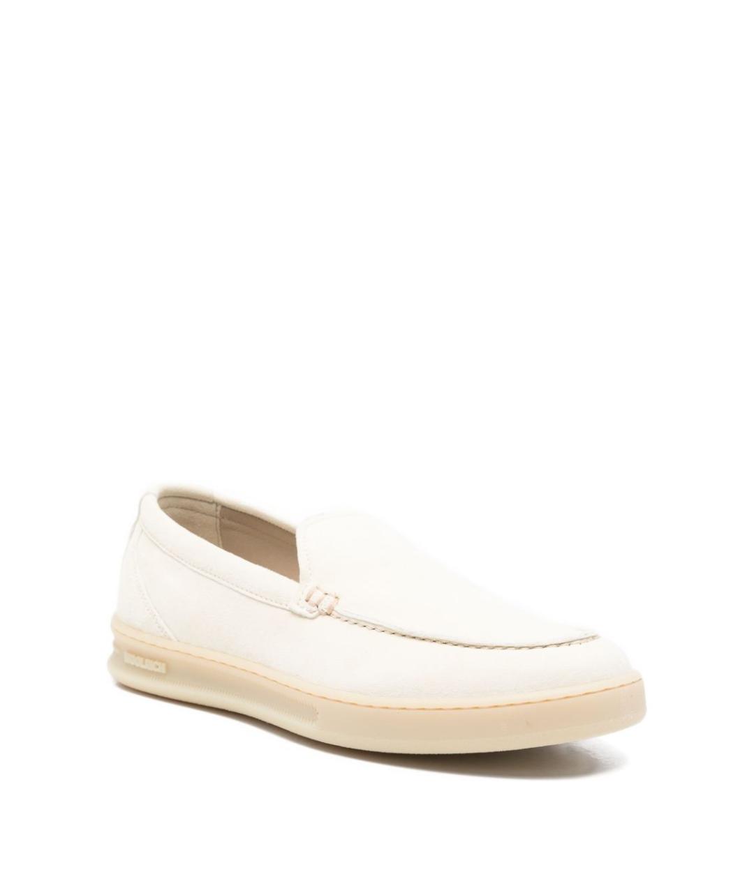 WOOLRICH Бежевые кожаные мокасины, фото 3