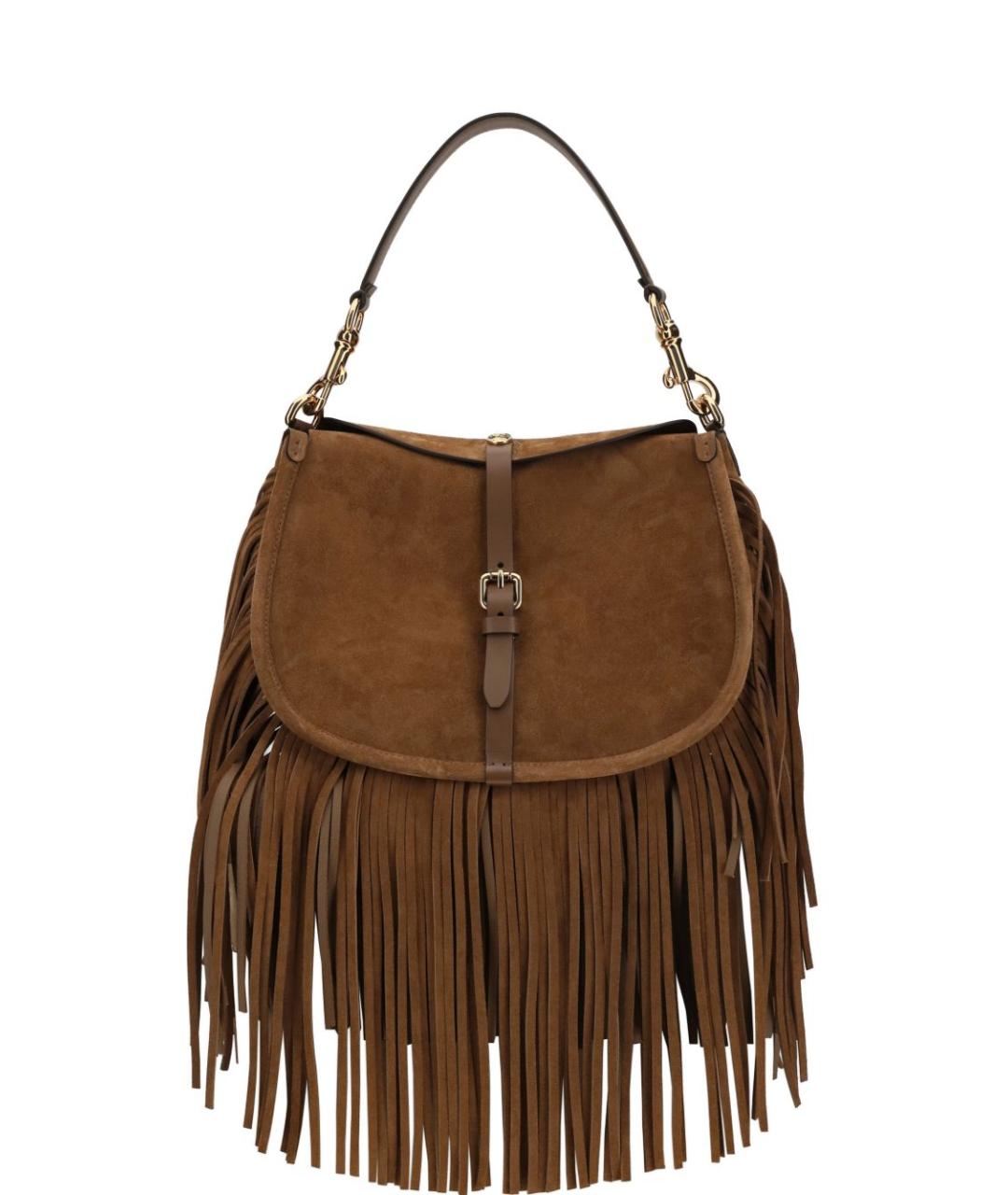 ETRO Коричневая замшевая сумка через плечо, фото 1