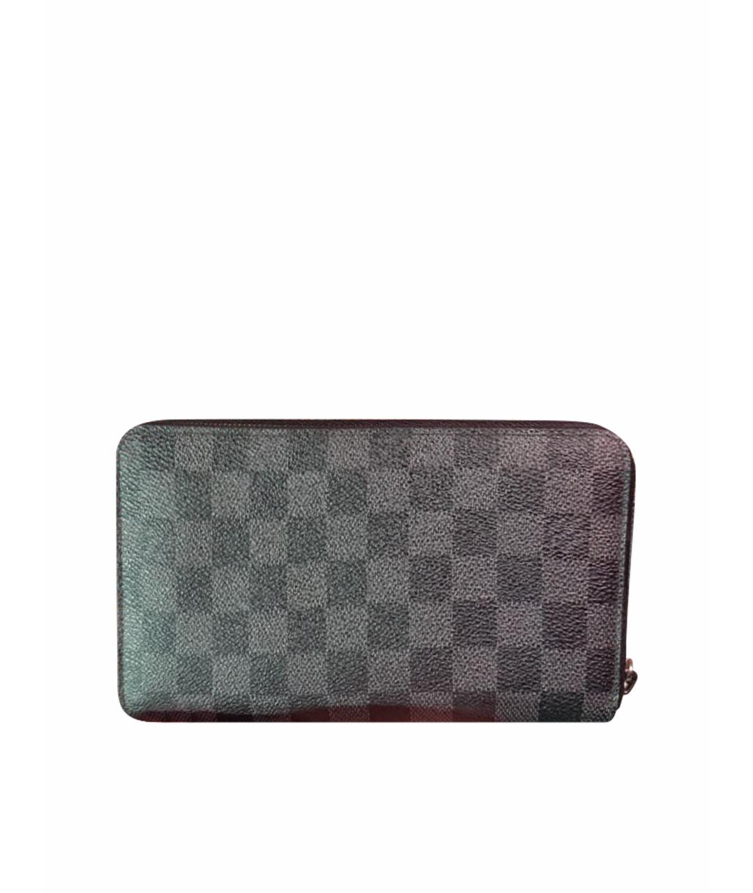 LOUIS VUITTON Черный кожаный кошелек, фото 1