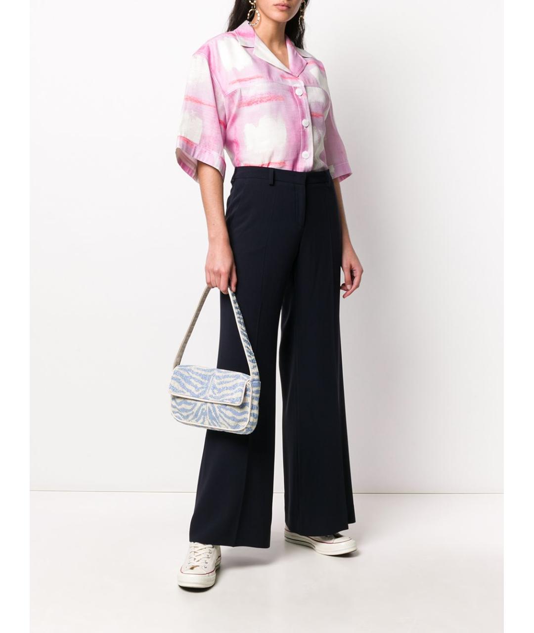 ALBERTO BIANI Синие прямые брюки, фото 5