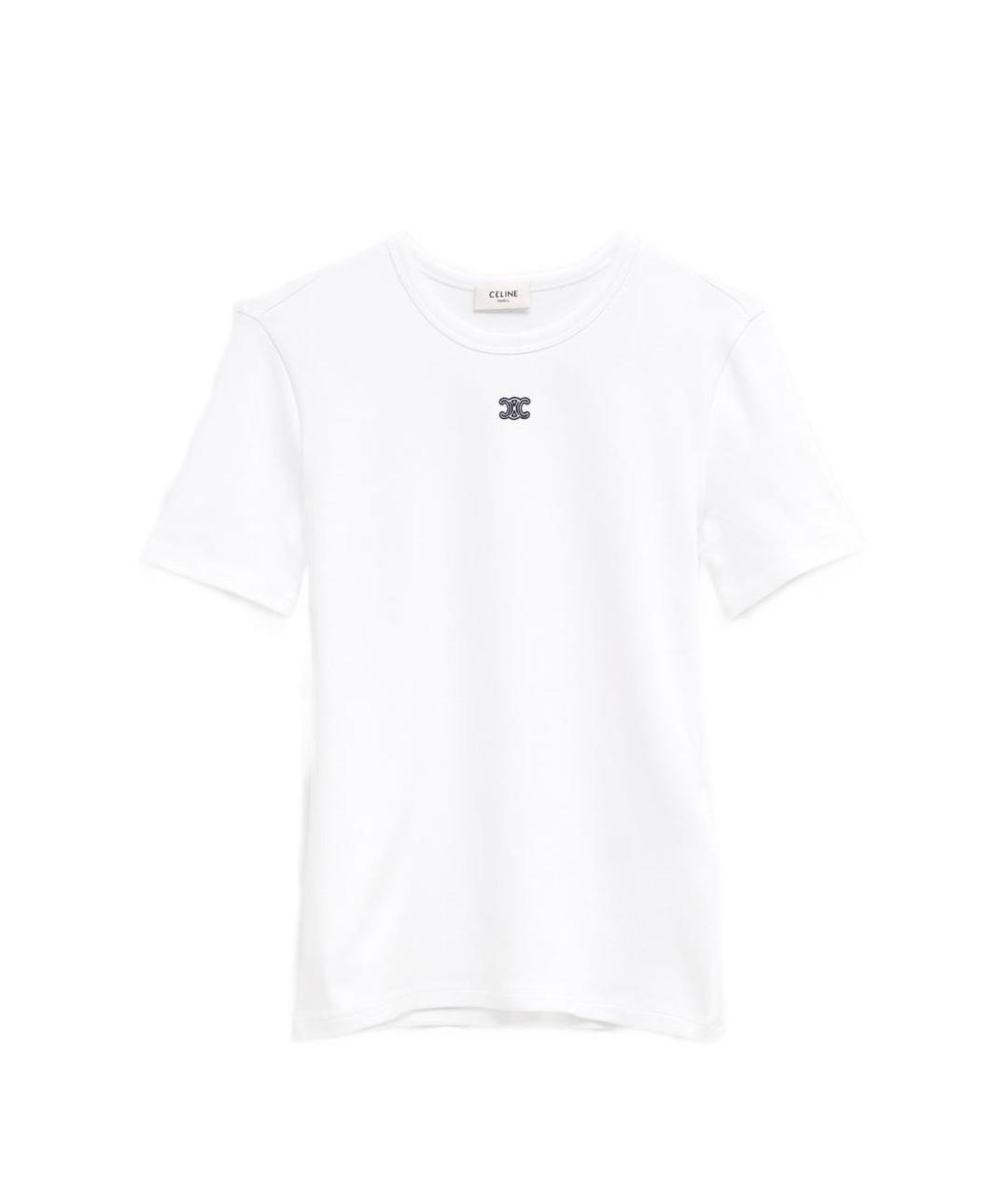 CELINE Белая хлопковая футболка, фото 1