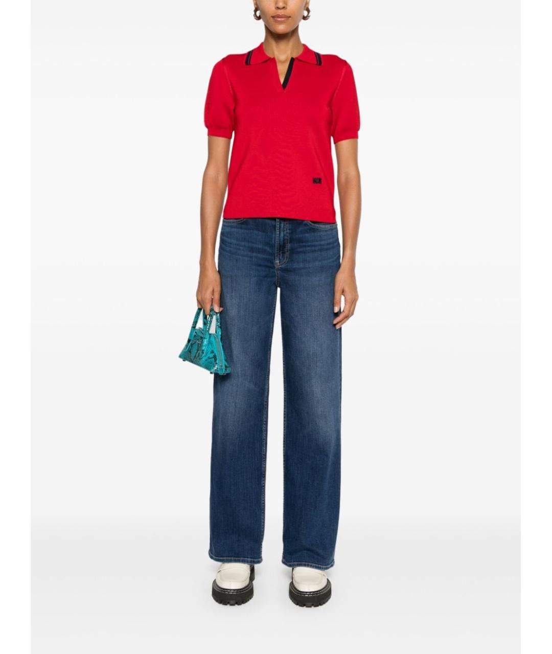 AG JEANS Синие хлопковые прямые джинсы, фото 2